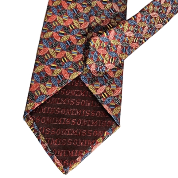 MISSONI Multicolor Geometric Silk LUXURY Tie ITALY - Picture 4 of 4